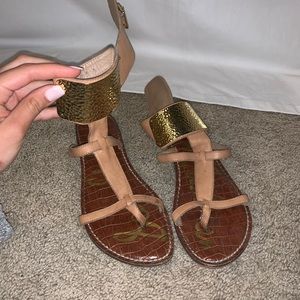 Sam Edelman sandals with gold ankle detail